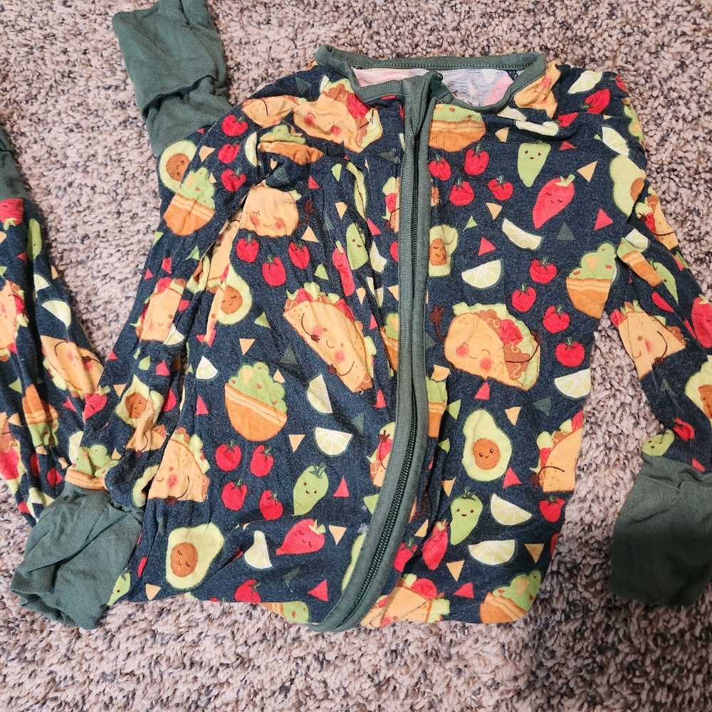 Little sleepies zippy pajamas taco print